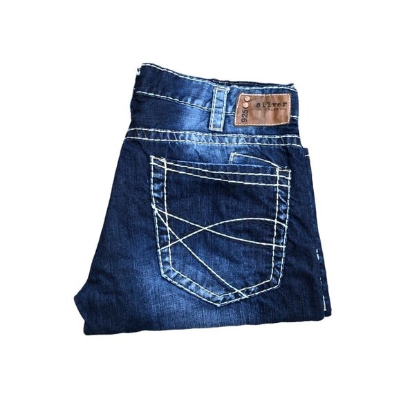 Vintage Embroidered Silver Jeans Size 38 ZAC Blue - Picture 2 of 8